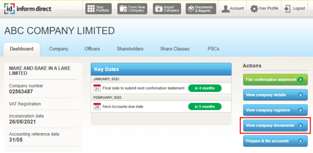 Company Dashboard