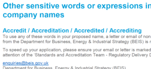 Company names other sensitive terms