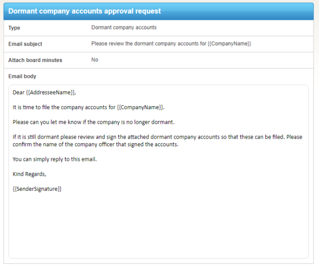 Dormant company email