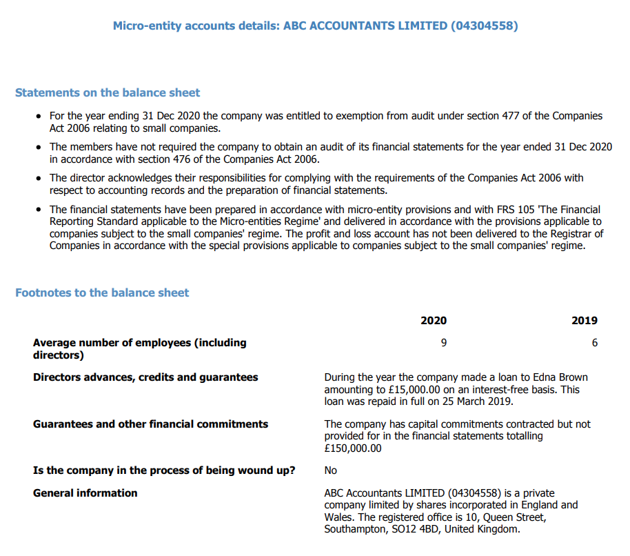 micro-entity accounts details