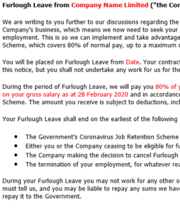 Furlough notice and reply