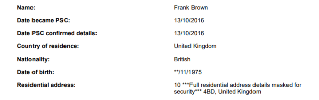 Confirmation Statement with Masked Details