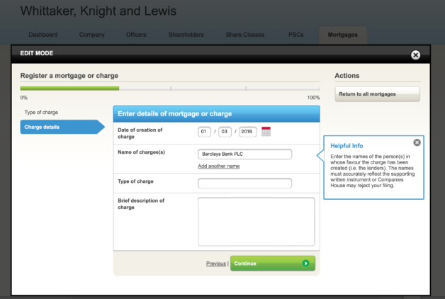 Register a mortgage