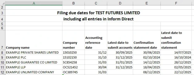 Filing-due-dates-report